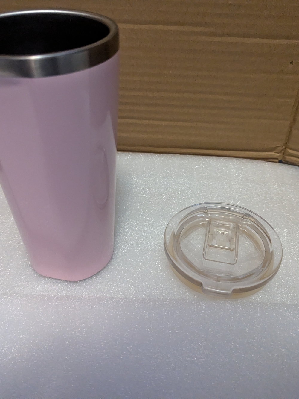 Corkcicle Pink Stainless Steel Travel Tumbler with Clear Lid